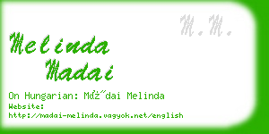 melinda madai business card